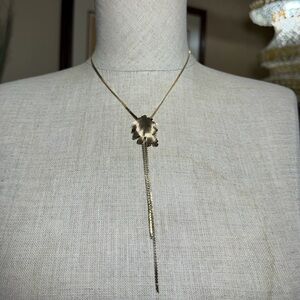 Signed Park Lane Golden Leaf Slide Vintage Costume Jewelry Necklace